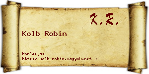 Kolb Robin névjegykártya